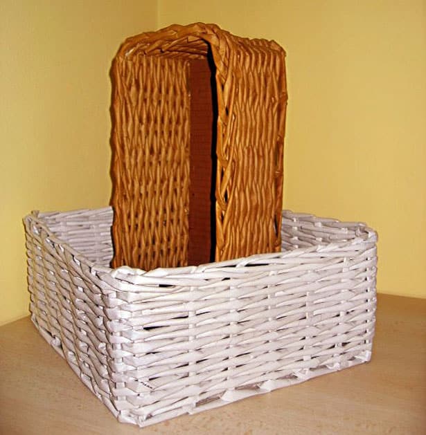Košík vyrobený z papiera