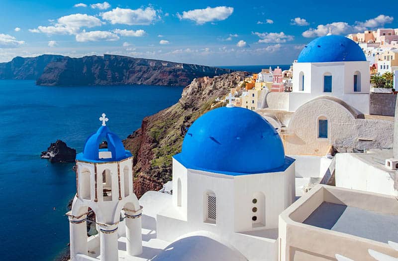 Santorini - modrá strecha